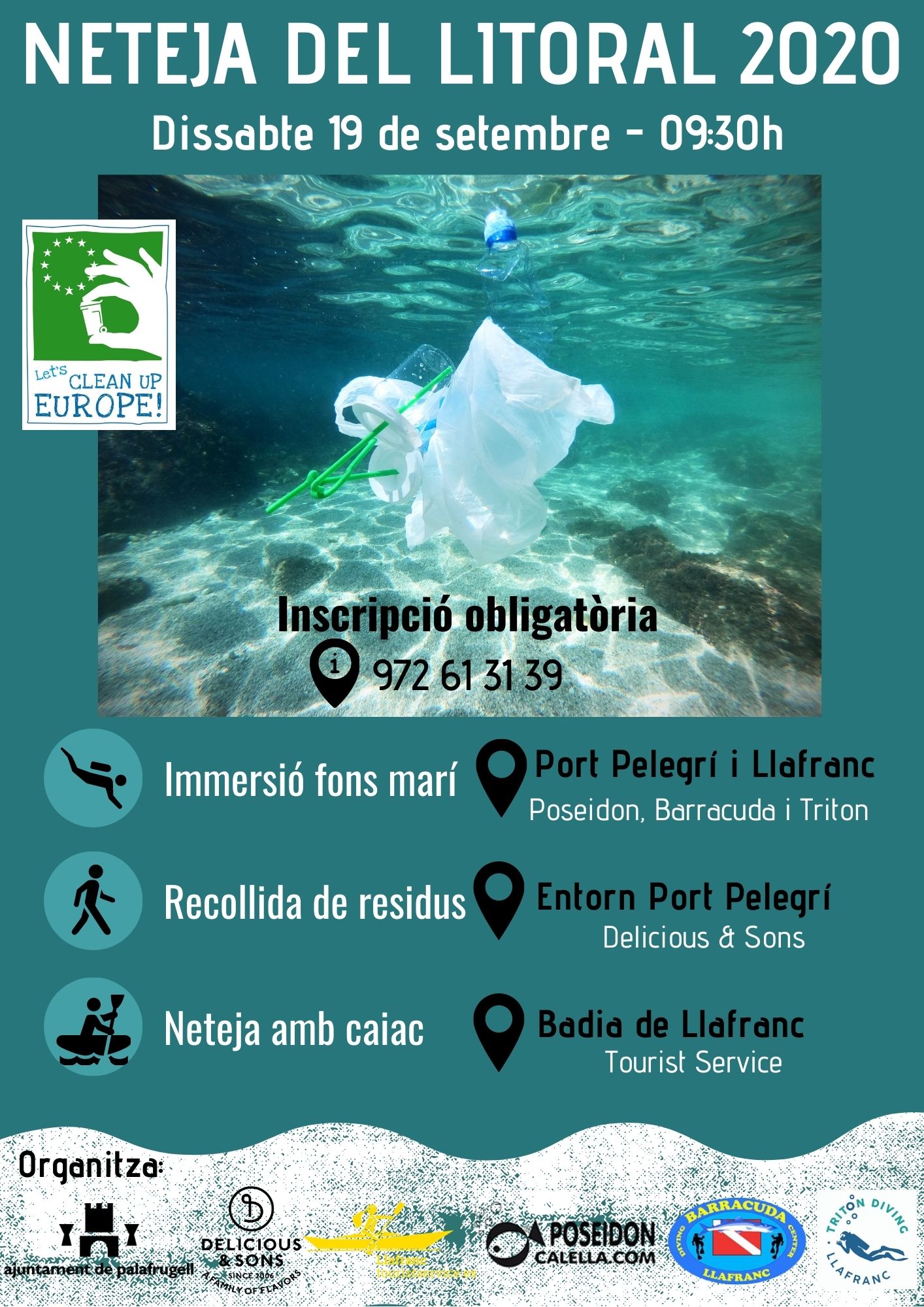 neteja platges i fons marí Calella de Palafrugell i Llafranc