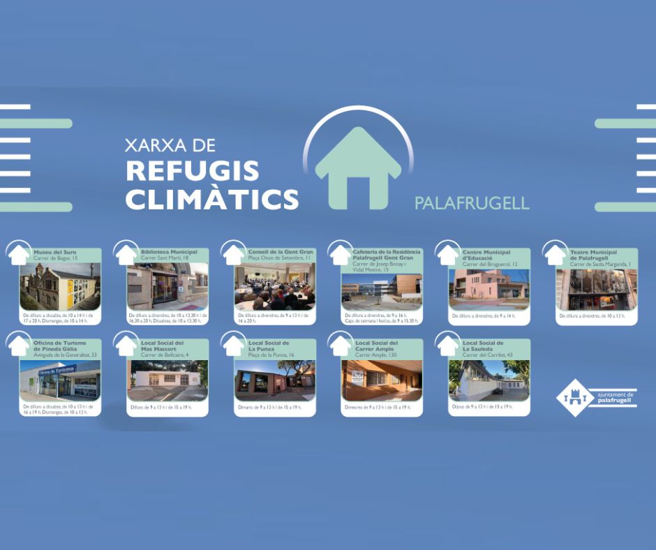 Palafrugell habilita refugis climàtics i 22 zones d’ombra per fer front a la calor