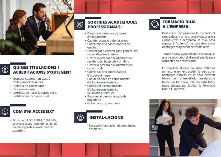 Nou Cicle Formatiu de Grau Superior de Gestió d’Allotjaments Turístics