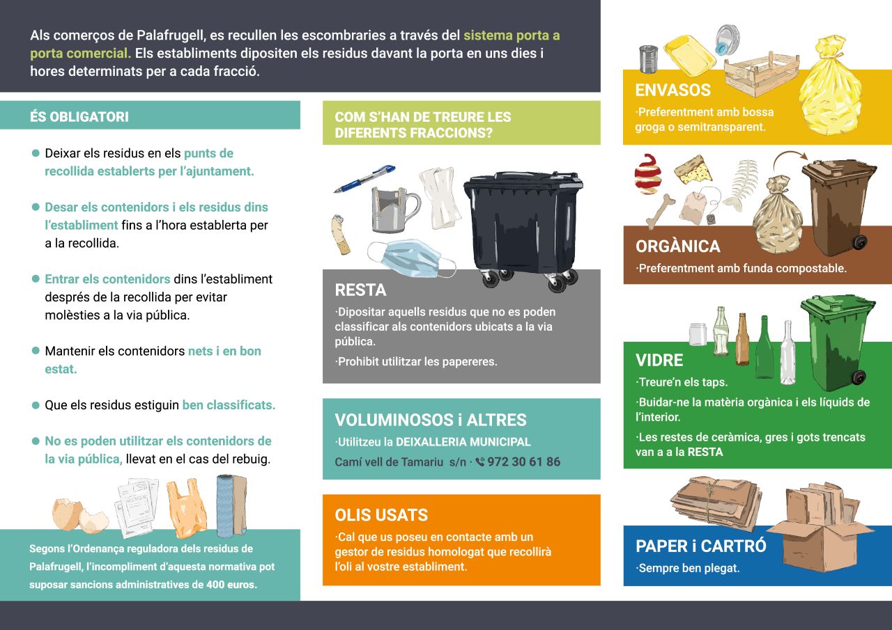 Campanya informativa recollida porta a porta comercial, àrea Qualitat Urbana, Palafrugell