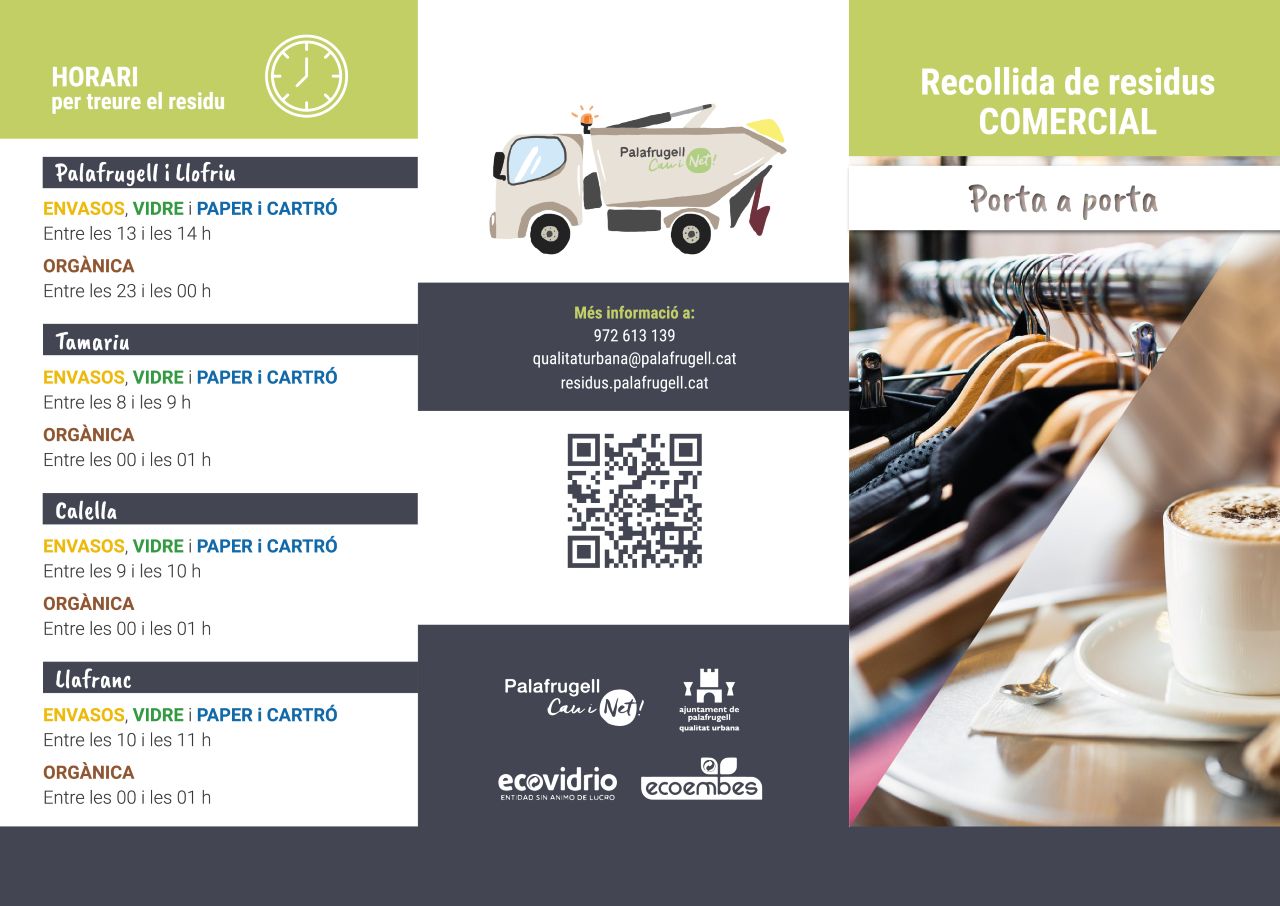 Campanya informativa recollida porta a porta comercial, àrea Qualitat Urbana, Palafrugell
