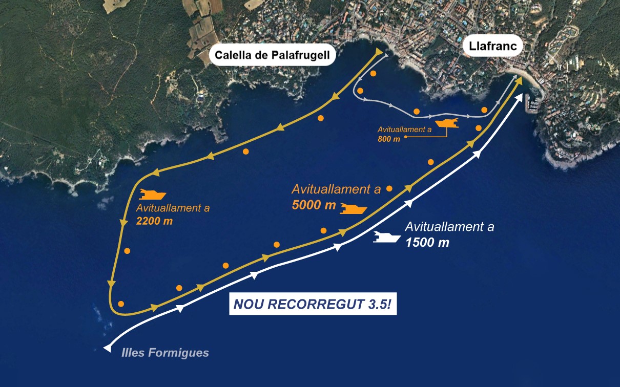 Mapa Radikal Ocean52 Calella – Illes Formigues – Llafranc, Club de Natació Radikal Swim, IPEP, Palafrugell