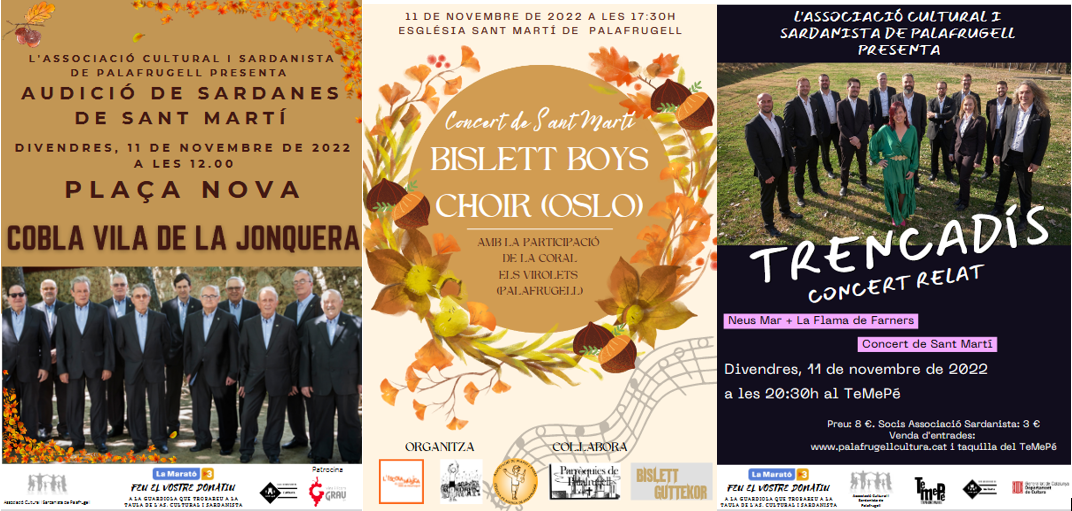 Festivitat Sant Martí, àrea de Cultura, Ajuntament de Palafrugell
