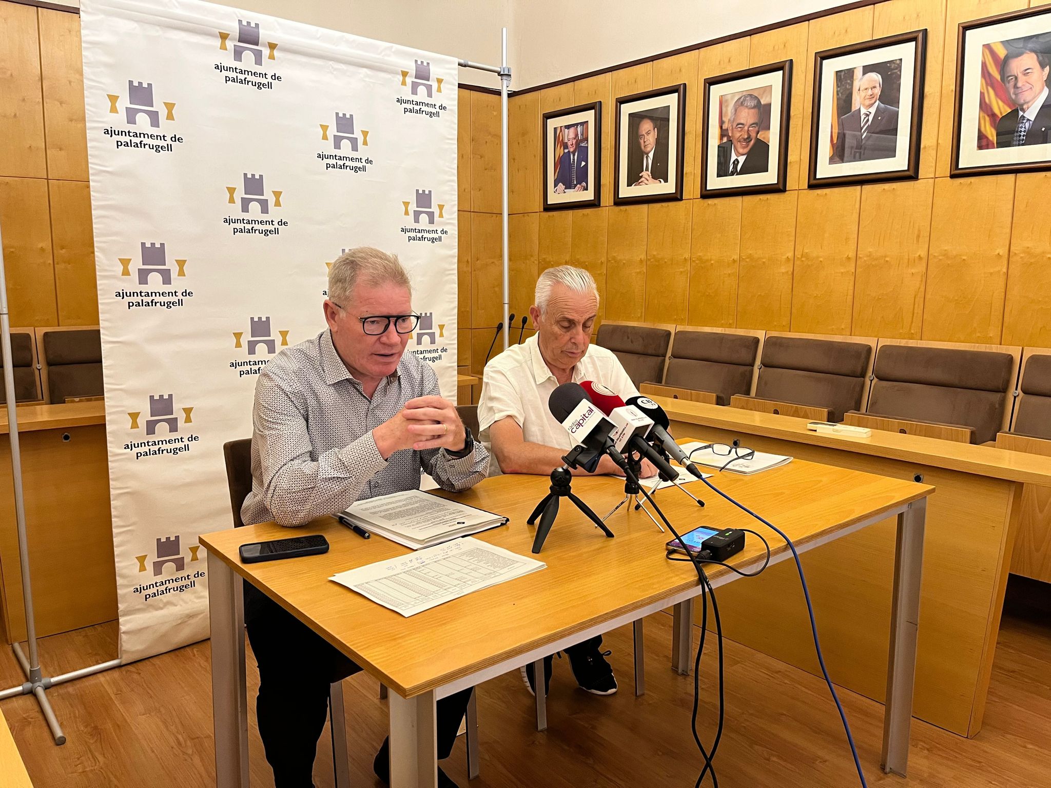 Presentació Cartipàs i organització Ajuntament mandat 2023-2027, Juli Fernández i Isidre Tenas, Ajuntament de Palafrugell