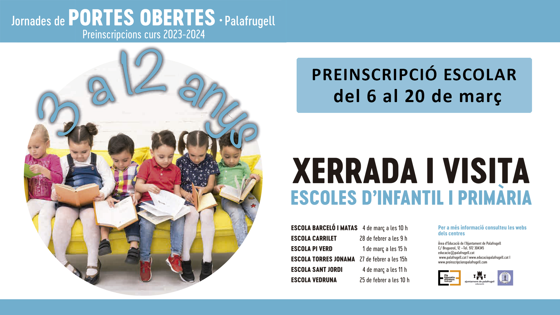 Jornades portes obertes escoles i instituts Palafrugell, àrea d'Educació, Ajuntament de Palafrugell