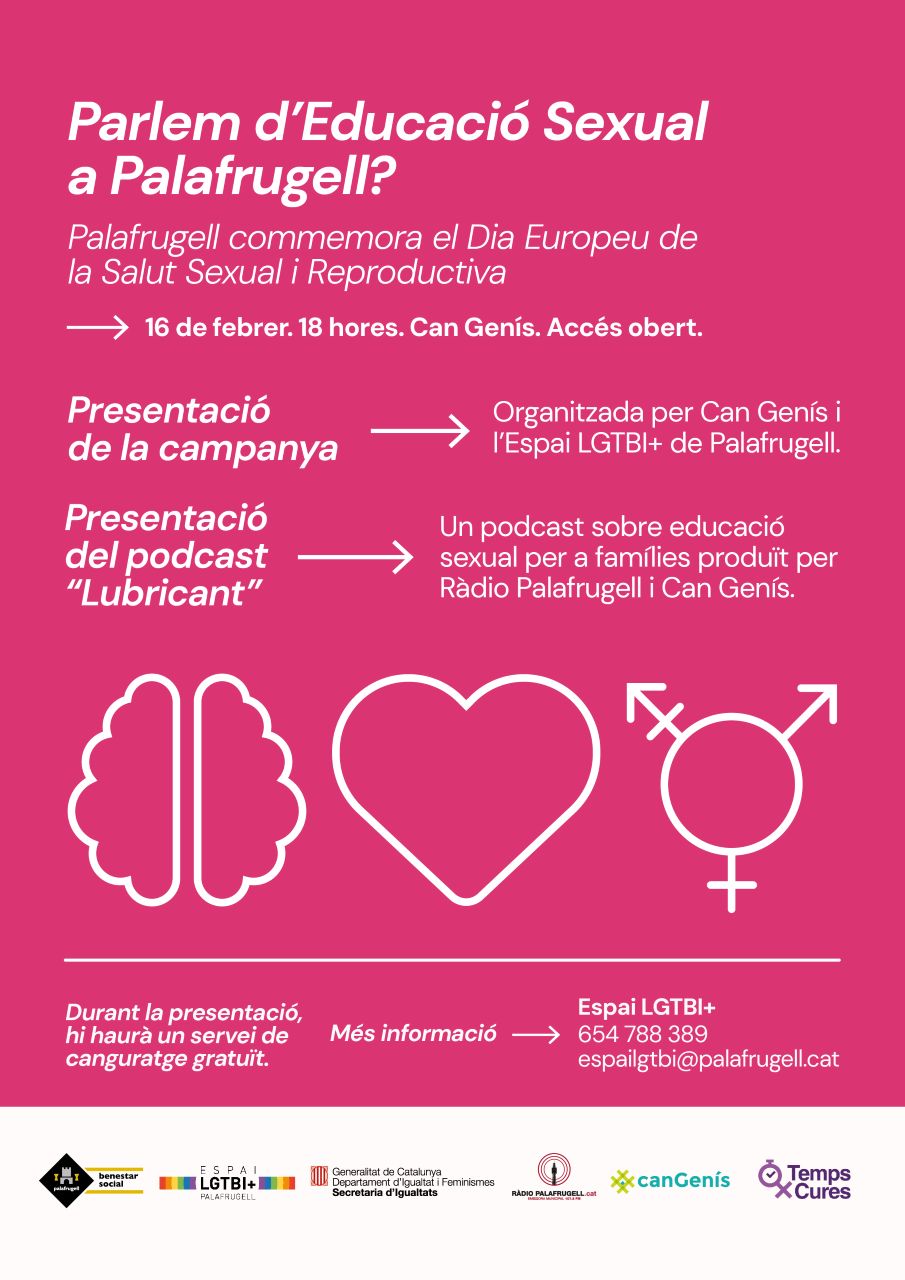 Nou podcast educació sexual, Espai LGTBI, Ràdio Palafrugell, Can Genís, Àrea de Benestar Social, Ajuntament de Palafrugell