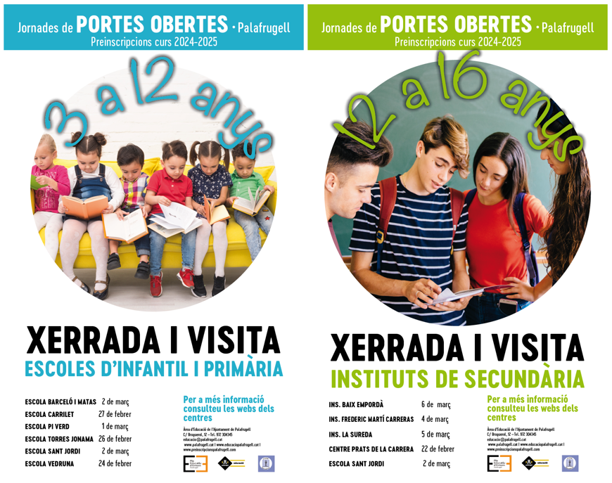 Jornades portes obertes centres educatius, Àread’Educació, Ajuntament de Palafrugell