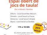 Cartell del programa Espai obert de jocs de taula