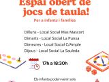Cartell del programa Espai obert de jocs de taula